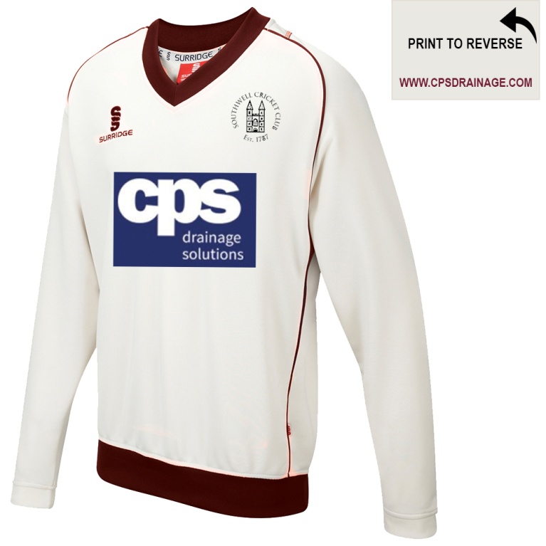 Southwell CC - Long Sleeve Sweater Maroon Trim