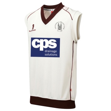 Southwell CC - Sleeveless Sweater Maroon Trim