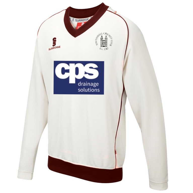 Southwell CC - Long Sleeve Sweater Maroon Trim