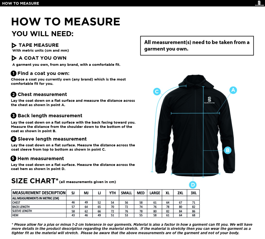 Dual Elite 1/4 Zip Hoody / Rain Jacket : Navy plain - Size Guide