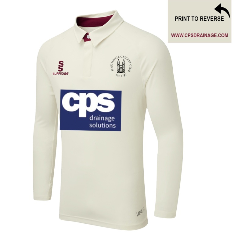 Southwell CC - Ergo Long Sleeve Maroon Trim Shirt